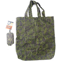 Yijan Aboriginal Art Folding Nylon Shopping Bag - Women&#39;s Travelling Dreaming (Green)