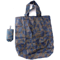 Yijan Aboriginal Art Folding Nylon Shopping Bag - Women&#39;s Travelling Dreaming (Slate)