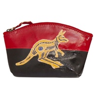 Diwana Dreaming Genuine Leather Purse (14.5cm x 9cm) - Hunting Kangaroo (Red/Black)