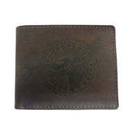 Diwana Dreaming Premium Premium Dark Leather Men&#39;s Wallet (11cm X 9cm) - Wings of Freedom