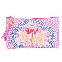 By Meeka Genuine Leather Small Vanity Case  (18cm x 11cm) - Waratah (Pink)