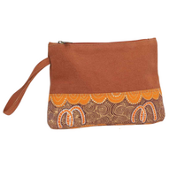 By Meeka Wristlet Vanity Case - Washed Cotton Canvas (25cm x 18 X 5cm) - Sibling Bond (Copper)