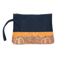 By Meeka Wristlet Vanity Case - Washed Cotton Canvas (25cm x 18 X 5cm) - Sibling Bond