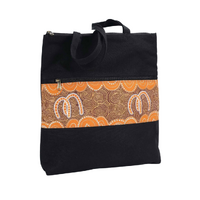 By Meeka Black Cotton Canvas Shopping/Tote Bag (33cm X 38cm X 10cm) - Sibling Bond