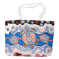 Muralappi Journey Cotton Canvas Shopping Bag (50cmx38cm) - Sea Turtles (Blue)