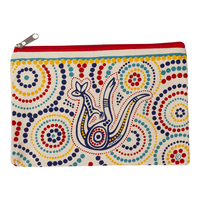 Muralappi Journey Cotton Canvas Utility Pouch (22cm x 17cm) - Kangaroo in Summer Flowers