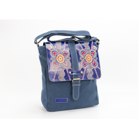 Muralappi Journey Blue Denim Canvas/Leather Shoulder Satchel Bag- Coming Home (Royal Blue)