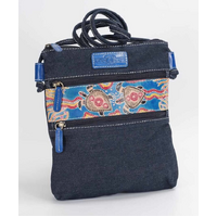 Muralappi Journey Genuine Leather/Canvas Small Shoulder Bag (26cm x 23cm) - Sea Turtles