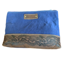 Muralappi Journey Canvas/Buff Leather Vanity Case - Hunters & Gatherers (Blue)