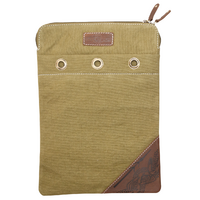 Muralappi Journey Premium Buff Leather/Khaki Canvas Laptop/Tablet Sleeve (26cm x 35cm) - Hunters & Gatherers