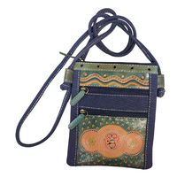 Muralappi Journey Leather/Blue Shoulder Handbag (18cm x 21cm) - Koala Conservation