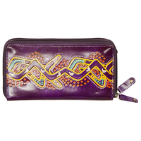 Muralappi Journey Genuine Purple Leather Travel Wallet (21cm x 13cm) - Hunters & Gatherers