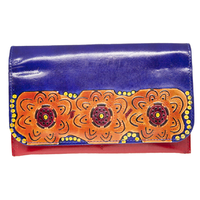 Muralappi Journey Genuine Leather Wallet/Clutch (21cm x 13cm) - Yarning around the Campfire