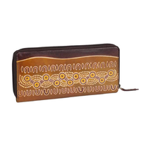 Muralappi Journey Genuine Multi Leather Travel Wallet (25cm x 15cm) - Stronger Together (TAN)