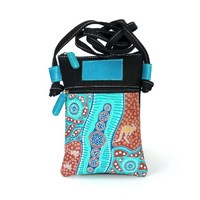 Nikki Dee Designs Genuine Leather/Canvas Combination Shoulder Bag [13cm x 19cm] - Tracks on Country