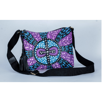 Nikki Dee Designs Genuine Hand Painted Napa Leather Shoulder Bag [26cm x 22cm] - Grandmothers Wildflower