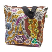 Ancient Path Living Country Cotton Canvas Shopping Bag (43cmx38cmx10cm) - Umoona Arts