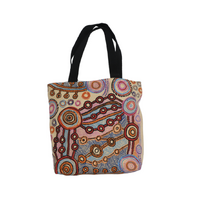 Umoona Arts Cotton Canvas Shopping/Tote Bag (43cm X 38cm X 10cm) - Rocks and Waterholes
