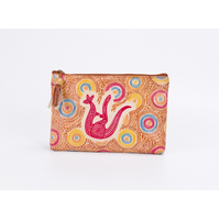 Muralappi Journey Genuine Leather  Vanity Case (25cm x 15cm) - Kangaroo in Summer Flowers