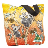 Yakinno Gunditjmarra Dreaming Cotton Canvas Shopping Bag (38cmx43cmx10cm) - 	 Gunditjmara Koalas