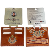 Yakinno Gunditjmara Dreaming Genuine Leather Credit Card Holder [10.4 X 8.3cm] -  Flowers