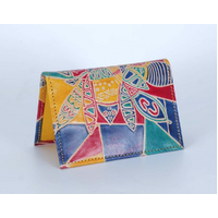 Yakinno Gunditjmara Dreaming Leather Hand Painted and Hand Crafted Card Holder [7.9 X10.9cm] Connecting With Land