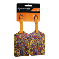 Hogarth Aboriginal Art 2pce Luggage Tag Set - Campsites