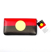Aboriginal Flag Large Zipped Wallet w/- wrist strap