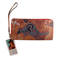 Chernee Sutton Aboriginal Art Large Zipped Wallet - Matjumpa (Kangaroo) 