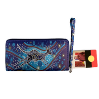 Danny Eastwood Aboriginal Art Large Zipped Wallet - Roo Dreaming