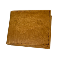 Better World Aboriginal Art Men&#39;s Leather Wallet - Sandhills (Camel)