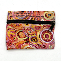 Better World Aboriginal Art Cotton Light Travel Pouch/Purse - Freshwater Soakages