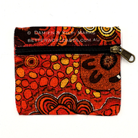 Better World Aboriginal Art Cotton Light Travel Pouch/Purse - Hailstorm Dreaming