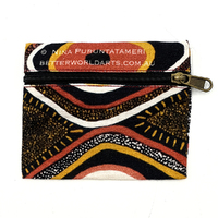 Better World Aboriginal Art Cotton Light Travel Pouch/Purse - Bark Painting