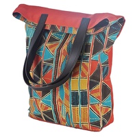 Jijaka Aboriginal Dot Art Canvas Shopping/Tote Bag - Bark