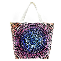Better World Aboriginal Art Large Cotton Canvas Tote Bag - Waterhole