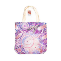 Chern&#39;ee Sutton Aboriginal Art Cotton Canvas/Hessian Tote Bag - Banksia