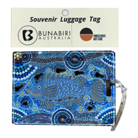 Bunabiri Aboriginal Art Hard Luggage Tag - Barramundi Dreaming