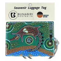 Bunabiri Aboriginal Art Hard Luggage Tag - Crocodile Dreaming
