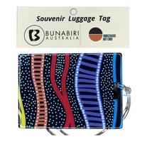 Bunabiri Aboriginal Art Hard Luggage Tag - Rainbow River