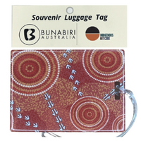 Bunabiri Aboriginal Art  Hard Luggage Tag - Dry Season