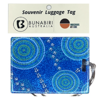 Bunabiri Aboriginal Art Hard Luggage Tag - Wet Season