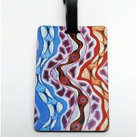 Tobwabba Aboriginal Art Soft PVC Luggage Tag - Oyster Spirits
