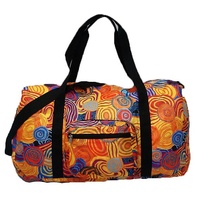 Jijaka Aboriginal Art Fold Up Duffel Bag - Firestones