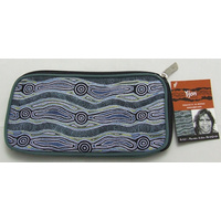 Yijan Aboriginal Art Travel Wallet - Water Dreaming (Blue)