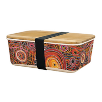 Utopia Aboriginal Art Bamboo Lunch Box - Awelye (Women&#39;s Ceremony)