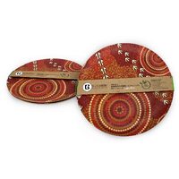 Bunabiri Aboriginal Art Bamboo 10&quot; Dinner Plate (Set 2) - Dry Season