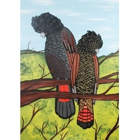Red-Tail Black Cockatoo - Plato Aboriginal Art Wooden Frame Tray A3 Jigsaw Puzzle (24pce)