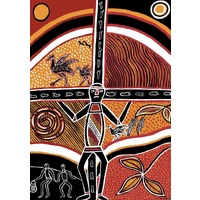 Plato Aboriginal Art A3 Wooden Jigsaw Puzzle (48 piece) - Bahloo the Moon God