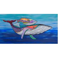 Plato Aboriginal Art Wooden Frame Tray A3 Jigsaw Puzzle (24pce) - Humpback Whale &amp; Calf